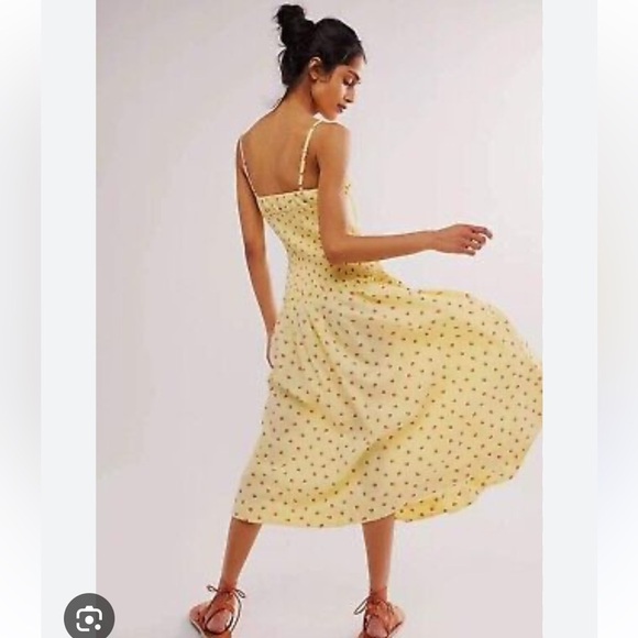 NWT Free People Lavender Daze Smocked Sundress in Strawberry Lemon - Picture 5 of 15